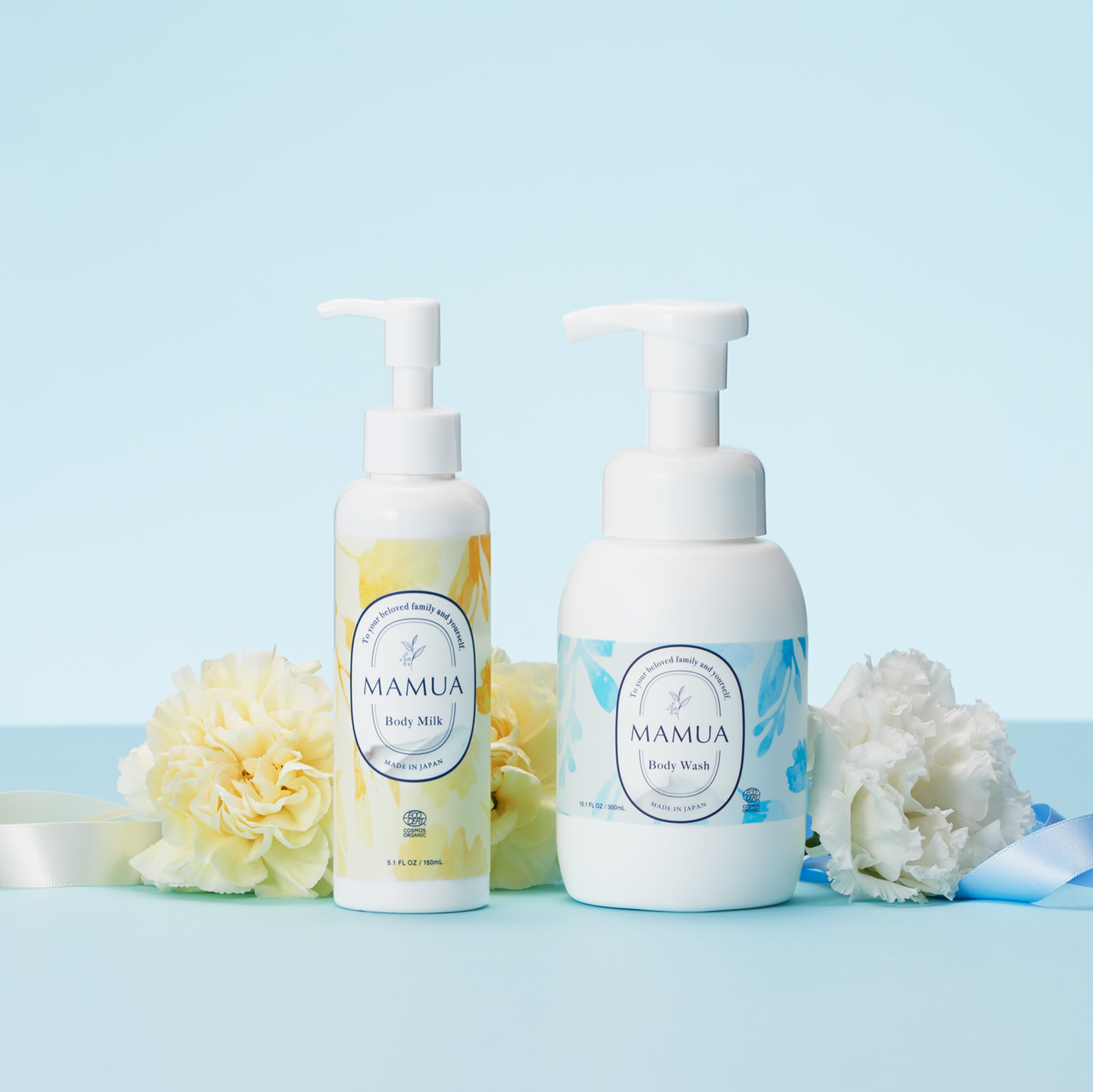 MAMUA (マムア)出産祝いギフト2本セット( 泡ボディウォッシュ 300mL + ボディミルク 150mL )