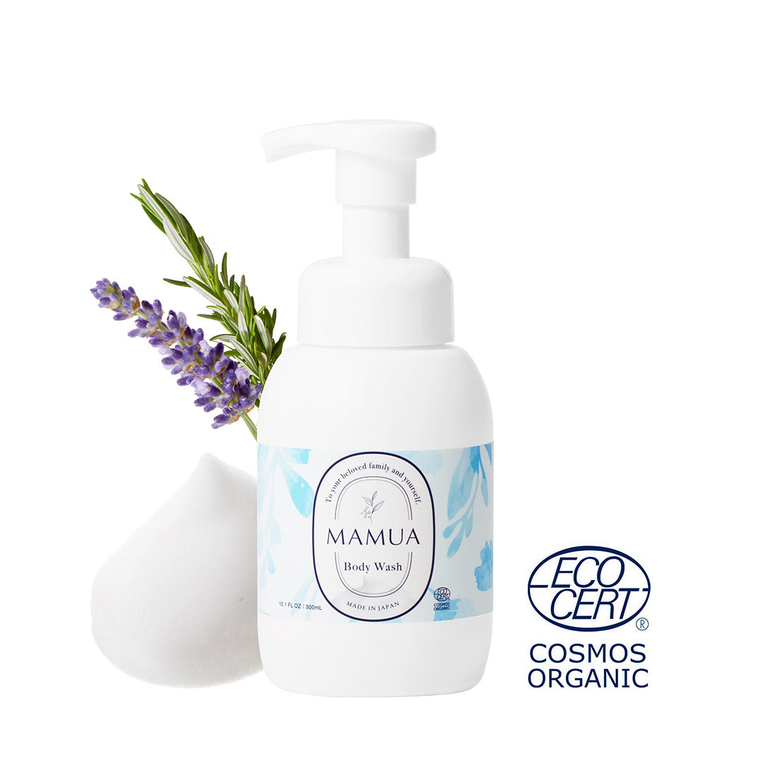 【母の日に!】 MAMUA (マムア)オーガニック 出産祝いギフト2本セット( 泡ボディウォッシュ 300mL + ボディミルク 150mL )